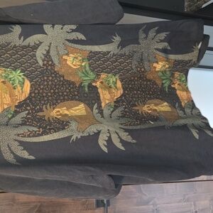 Tommy Bahama Black and Green Textured Shirt